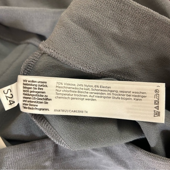 Eileen Fisher Washable Stretch Crepe Slim Fit Ankle Length Pant in METEOR Sz PS - Picture 8 of 8